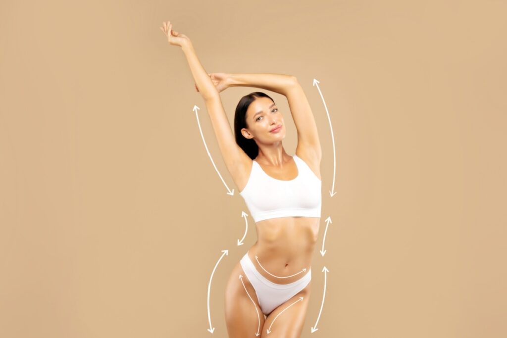 concept liposuctie, femeie cu o silueta armonioasa